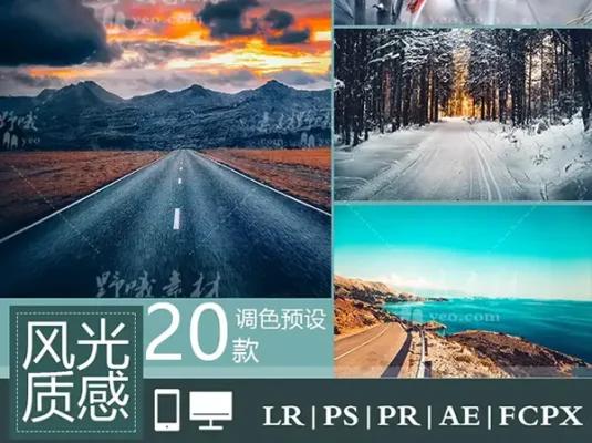 LR预设风光人像动物旅拍PS达芬奇FCPX手机版APP滤镜PR调色LUT