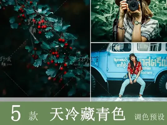 lightroom清冷抑郁藏青蓝色冬天色调滤镜后期手机lr预设ps调色