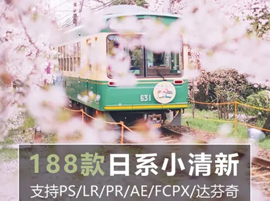 LR预设日系写真小清新人像风PS滤镜PR视频调色LUT手机预设