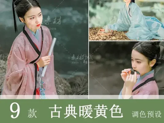 LR预设PS古典古风汉服古装人像FCPX达芬奇手机版APP滤镜PR调色LUT