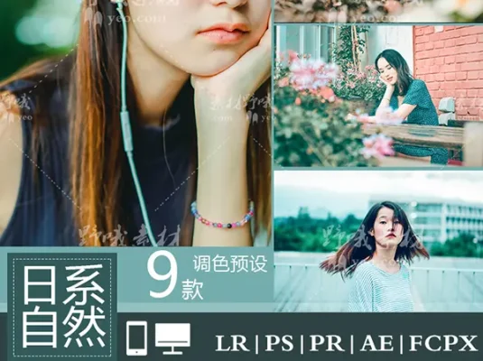 日系文艺小清新lightroom自然胶片FCPX达芬奇AE滤镜LUT手机版LR