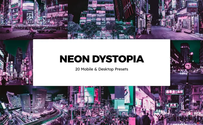 电影银翼杀手风格夜色灯光霓虹赛博朋克艺术色彩摄影调色Lightroom预设LUT预设