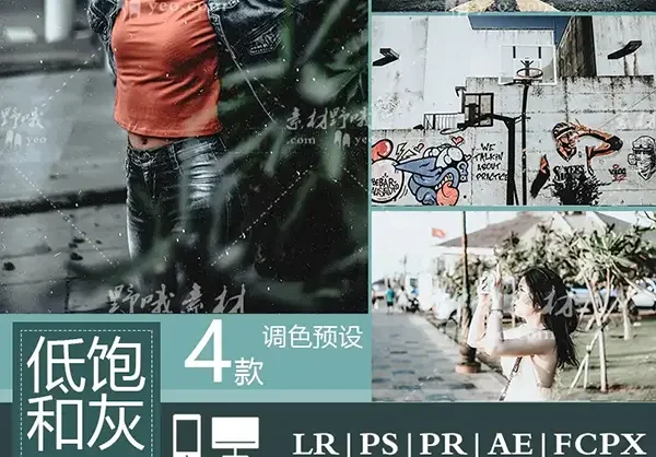 LR预设PS城市冷淡灰人像旅拍街拍FCPX达芬奇手机APP滤镜PR调色LUT