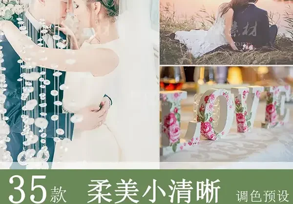 LR预设韩式日系小清新唯美婚礼PS/PR/FCPX/达芬奇/AE/LUT调色滤镜