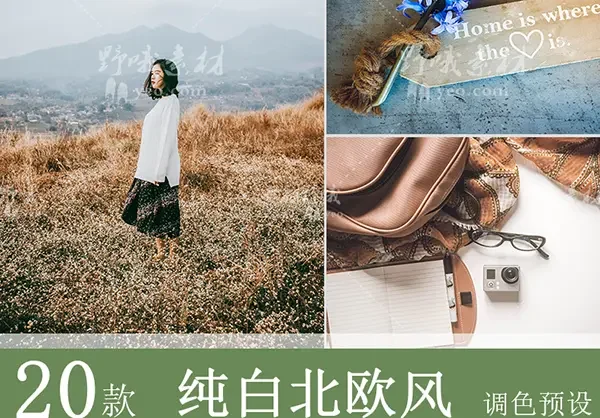 lightroom预设LR手机版北欧白色旅拍静物FCPX滤镜PS/PR调色LUT