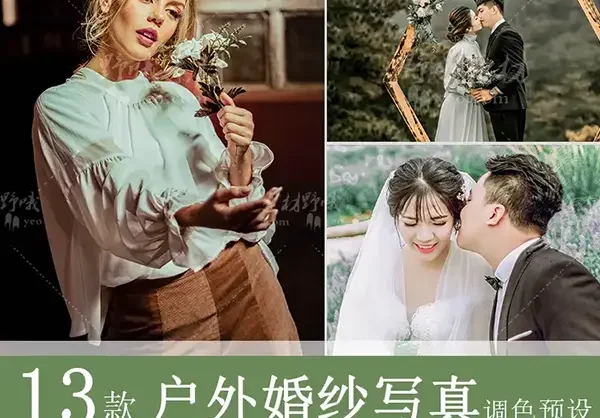 LR调色PS户外婚礼婚纱照写真森系人像摄影PR/FCPX达芬奇LUT预设