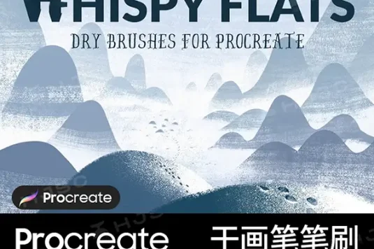 干介质干画笔油漆肌理噪点纹理粉笔插画procreate笔刷