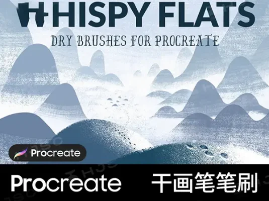 干介质干画笔油漆肌理噪点纹理粉笔插画procreate笔刷