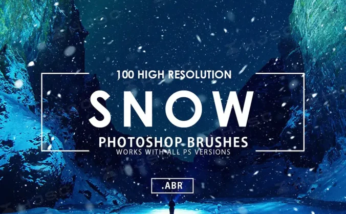 下雪特效雪花飘落冬季大雪procreate笔刷ps笔刷