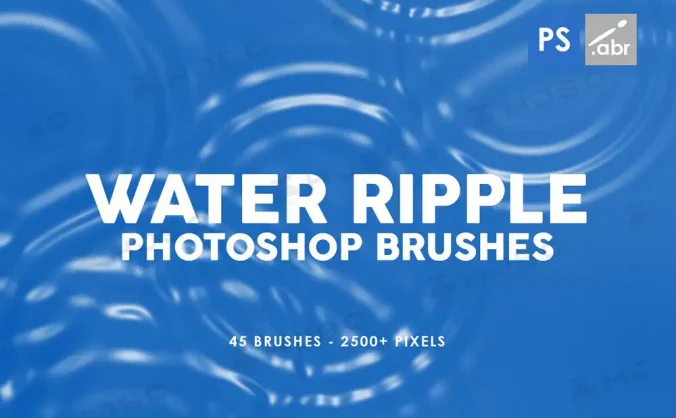 水面波纹涟漪图形图案ps笔刷procreate笔刷