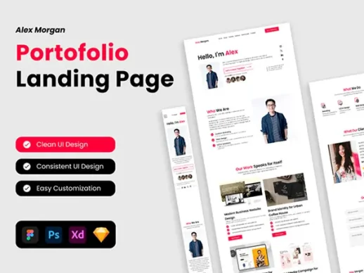 作品集着陆页面网页模板