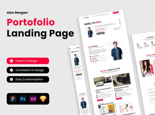 作品集着陆页面网页模板