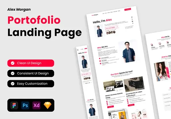 作品集着陆页面网页模板