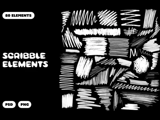 涂鸦图形设计元素psd文件