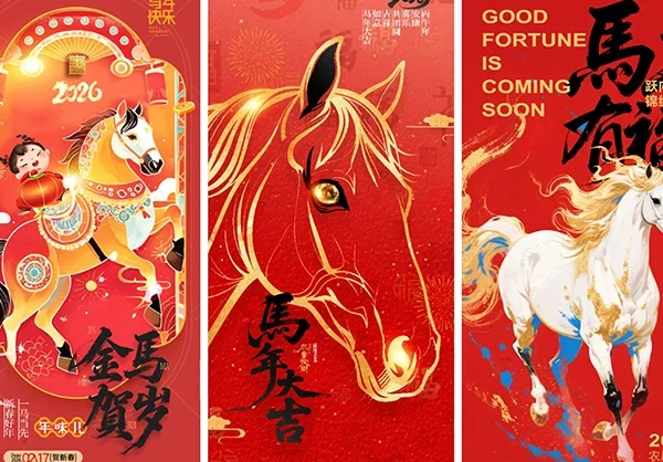 马年长海报模版合集