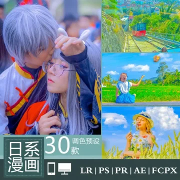 LR预设日系清新漫画风光人像Lightroom动漫PS调色达芬奇PR滤镜LUT
