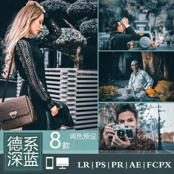 lightroom预设德系深蓝灰电影旅拍建筑预设手机人像调色lr滤镜Ps
