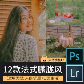 lr预设法式复古油画典雅浪漫朦胧野餐lightroom手机人像调色滤镜
