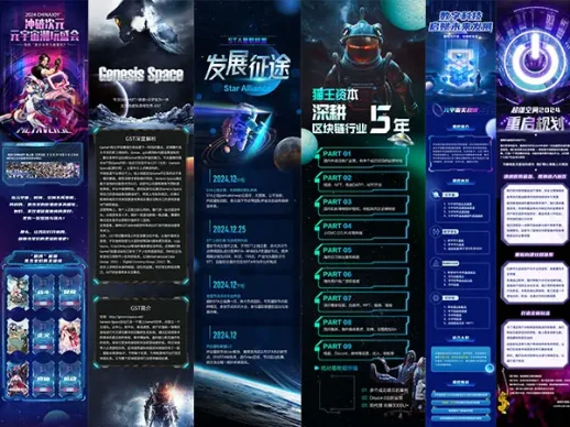 科技感拉满 元宇宙赛博朋克活动宣传长图设计PS模版