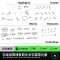 可爱手绘涂鸦线条箭头下划线文字装饰图案元素AI矢量设计素材PNG